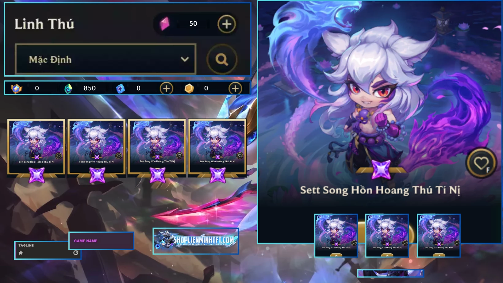 SETT SONG HỒN HOANG THÚ TÍ NỊ ACC CLONE